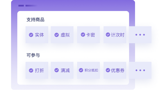 支持多种商品类型